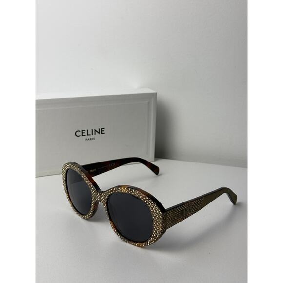 NEW Celine CL4240IS Brown Crystal Embellished Sunglasses $1050 - Picture 6 of 14